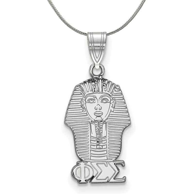 Sterling Silver Phi Sigma Sigma Small Pendant Necklace - 18 Inch